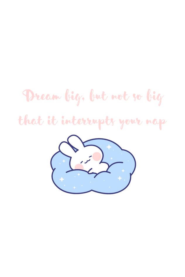 Dream big but Nap